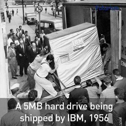 A 5MB Hard Drive of IBM in 1956