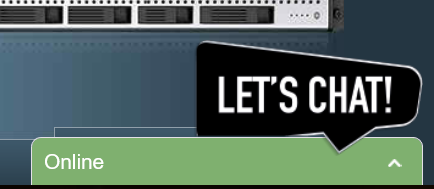 Live chat widget visible on site